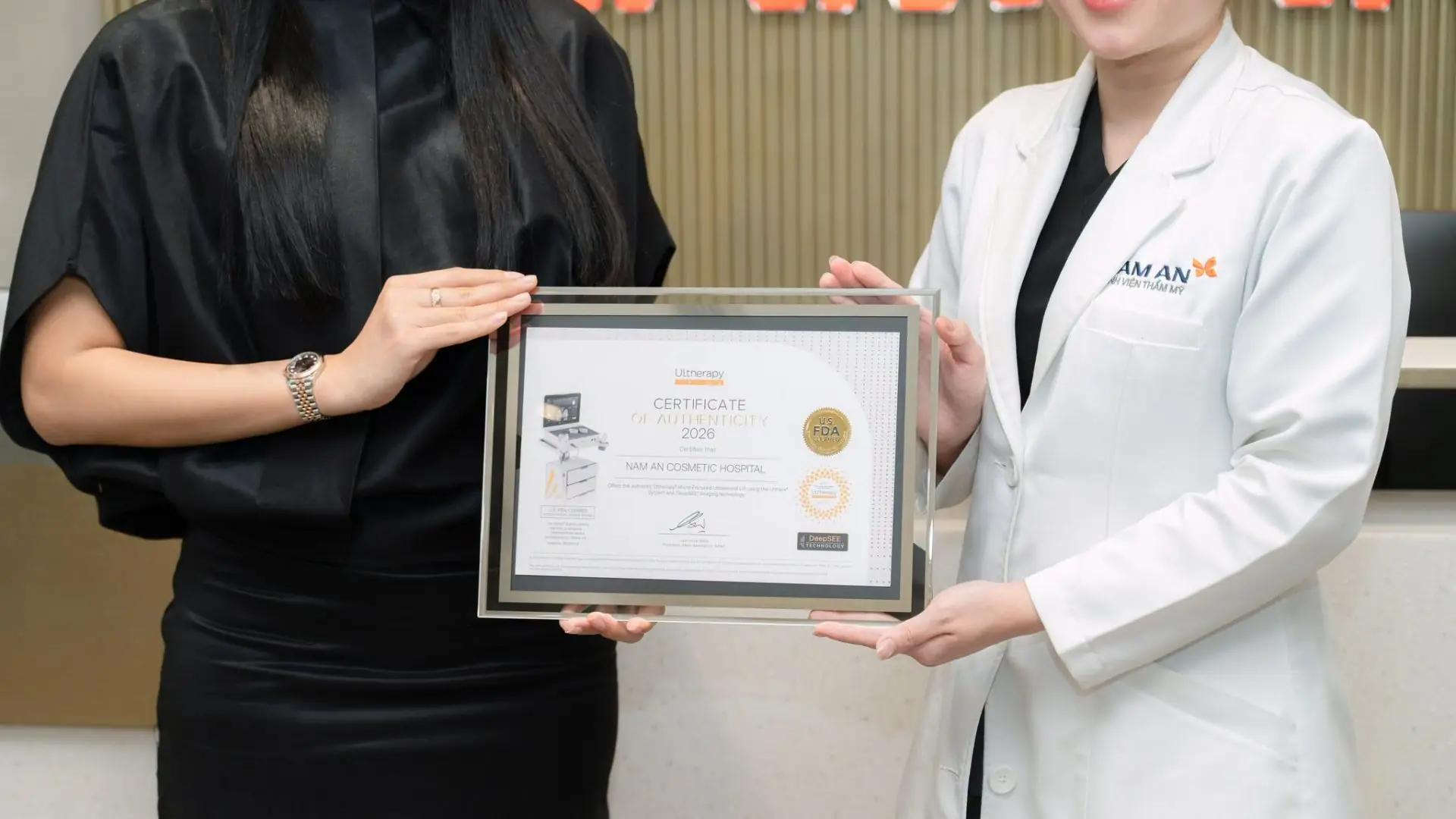 Chứng Nhận Nam An Sở Hữu Hệ Thống Ultherapy Prime Chính Hãng